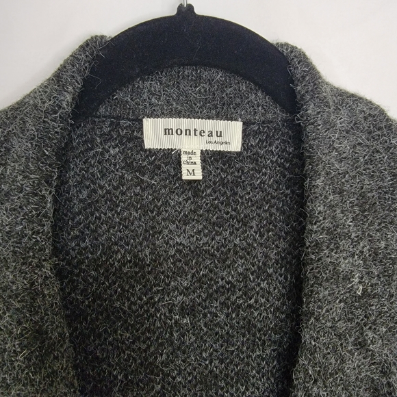 Monteau Long Gray Open-Front Cardigan - Picture 3 of 4